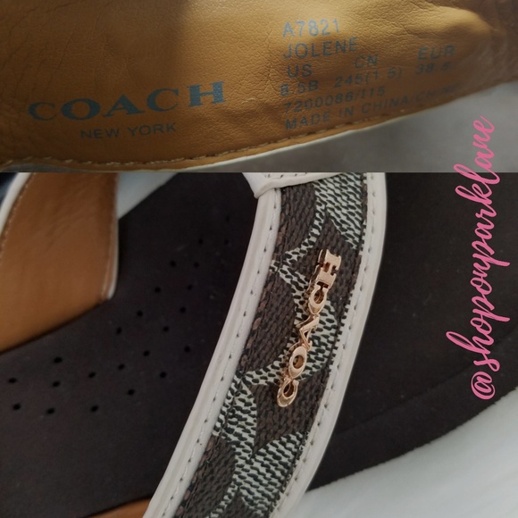 SOLD!! Coach Jolene Wedge Signature Sandals - Picture 5 of 6